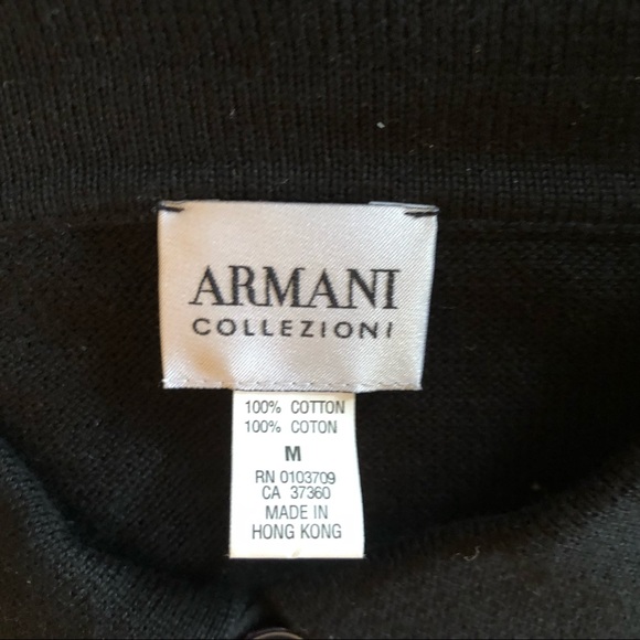 Armani Collezioni Cotton Knit Long Sleeve Polo - Picture 6 of 6